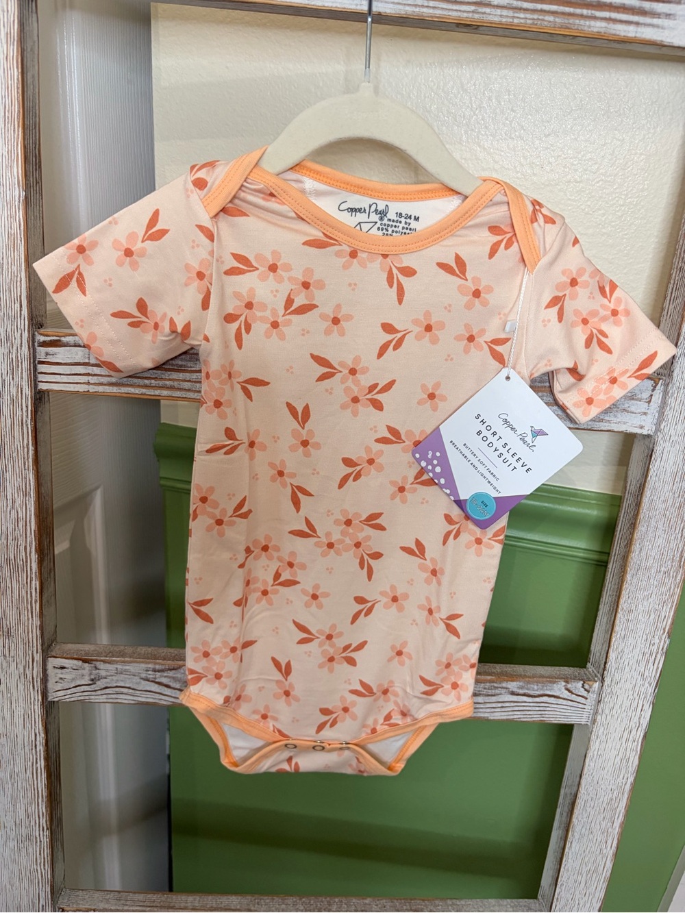💐 Copper Pearl Floral Bodysuit NWT 18-24M